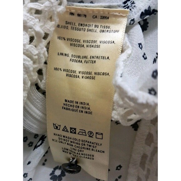 Anthropologie Floreat Dress Women's 6 White Windswept Crochet‎ Sheer Cottagecore - Picture 12 of 15